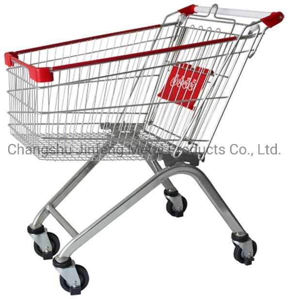 Supermarket European Style Metal Trolley Shopping Carts