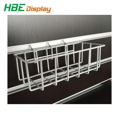 Metal Wire Hanging Pegboard Storage Basket for Slatwall Gridwall