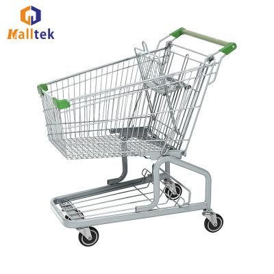 German Metal Supermarket Shopping Trolley for Convenience Store with Coin Lock