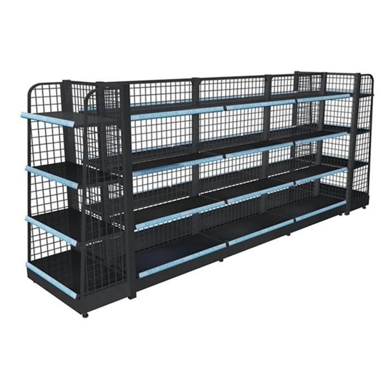 Factory Outlet Retail Store Single Sided Metal Merchandise Display Shelving