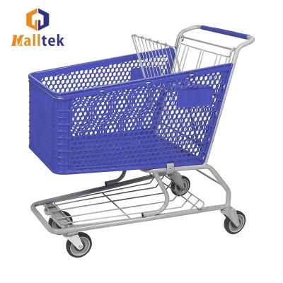Plastic Trolley Supermarket Plastic Shopping Cart Trolley