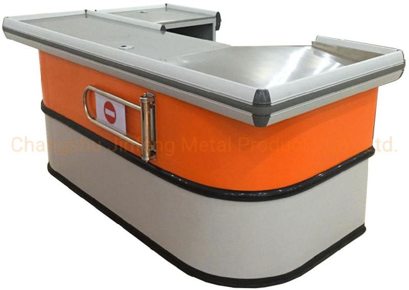 Supermarket Metal Checkout Counter Express Cashier Desk Jf-Cc-019