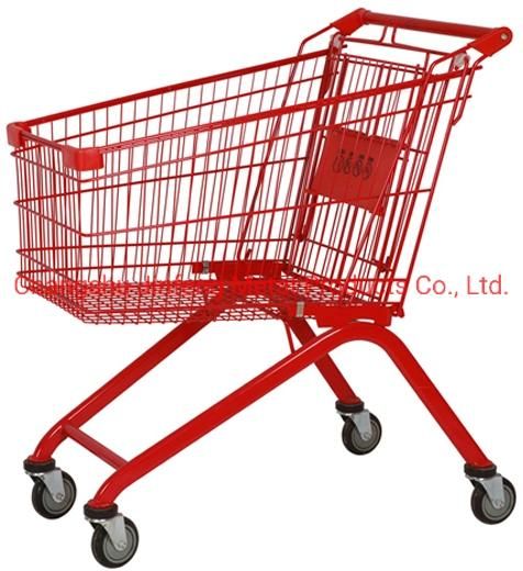 Supermarket Euipment European Style Metal Trolley Shopping Carts