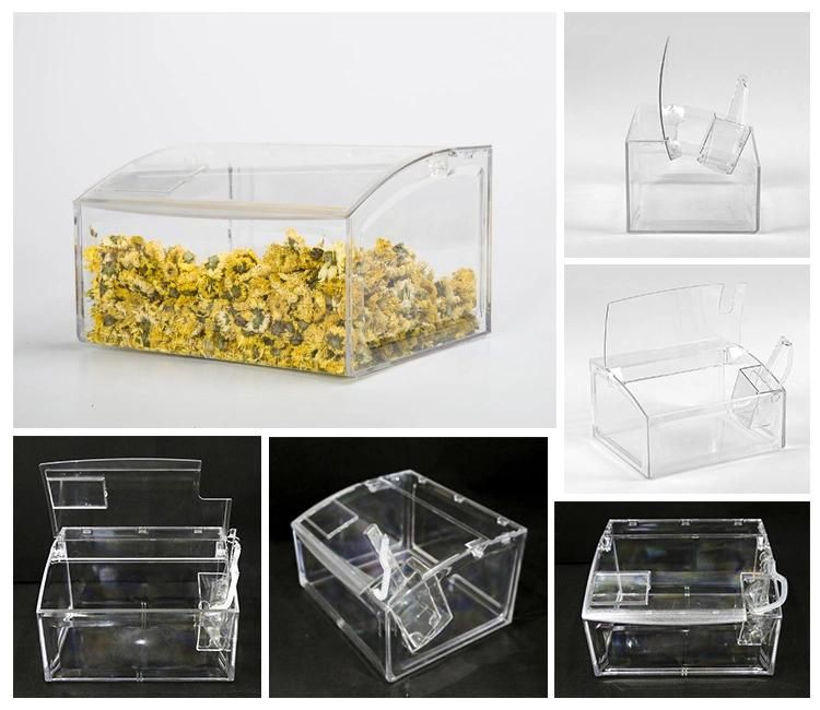 Ecobox Plastic Clear Candy Bin with Scoop for Supermarket