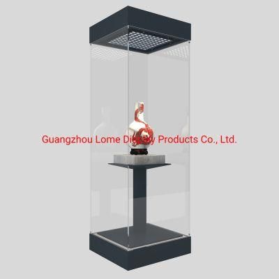 Museum Glass Display Cases Glasses Jewelry Display Cabinet Showcase with Adjustable Light