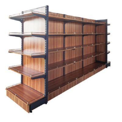 High Quality Customized Size Steel-Wooden Supermarket Display Rack Shelves