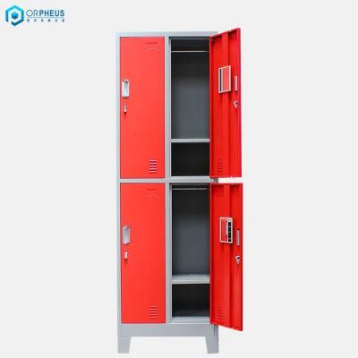 Large Metal Clothes Case 4 Door Wall Mount Shoe Locker Storage Cabinet for Workers