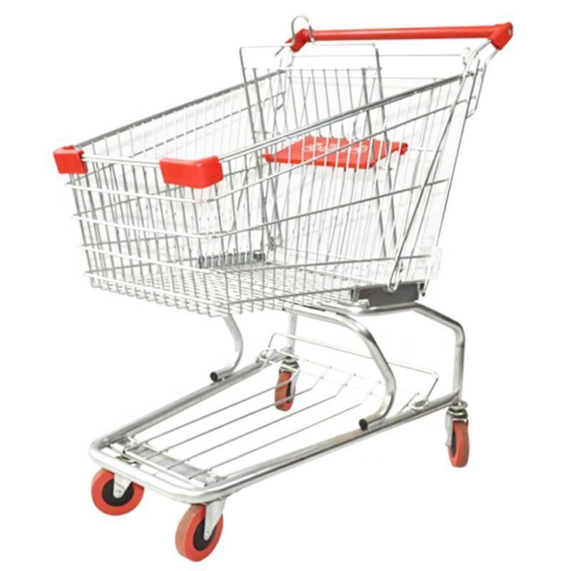 Wire Basket Trolley Store Hand Push Basket Cart/Shopping Cart