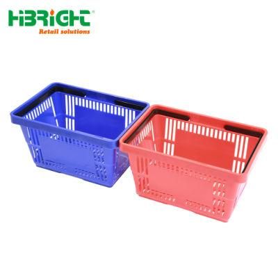 Supermarket Plastic Shopping Basket with Customized Color