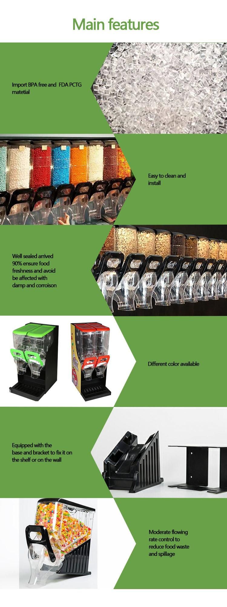 Plastic Cereal Grain Dispenser Candy Gravity Bins Bulk Food Dispensers