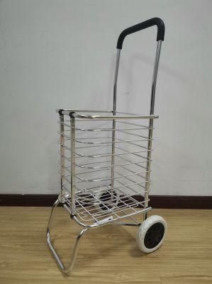 Factory Aluminum Alloy Roller Container Portable Folding Shopping Trolley with Two Wheels