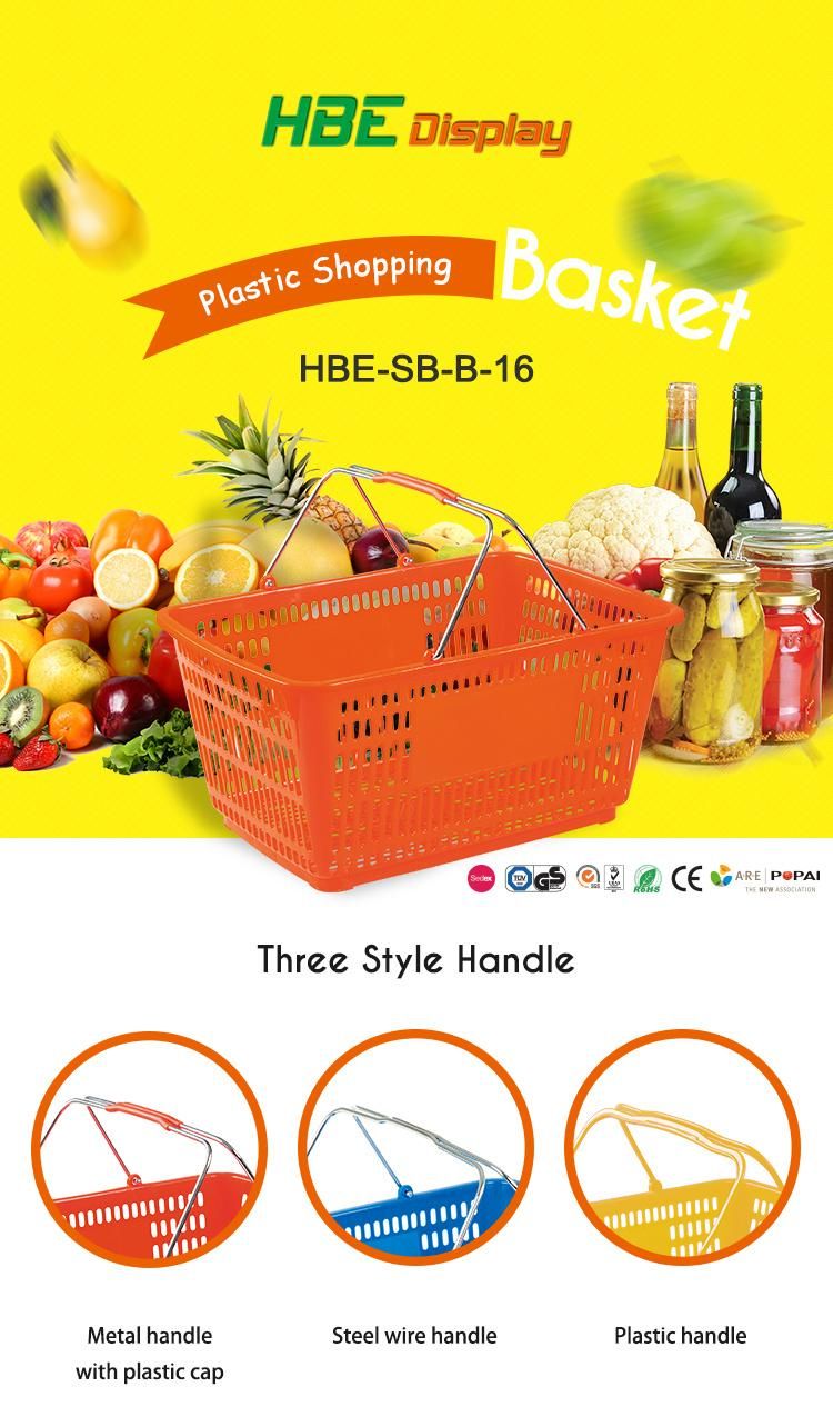Shopping Orange Plastic Baskets for Supermarkets