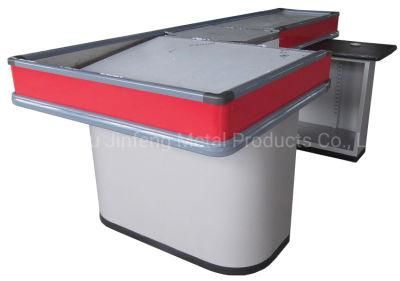 Supermarket Standard Checkout Counter Metal Cashier Table Jf-Cc-067