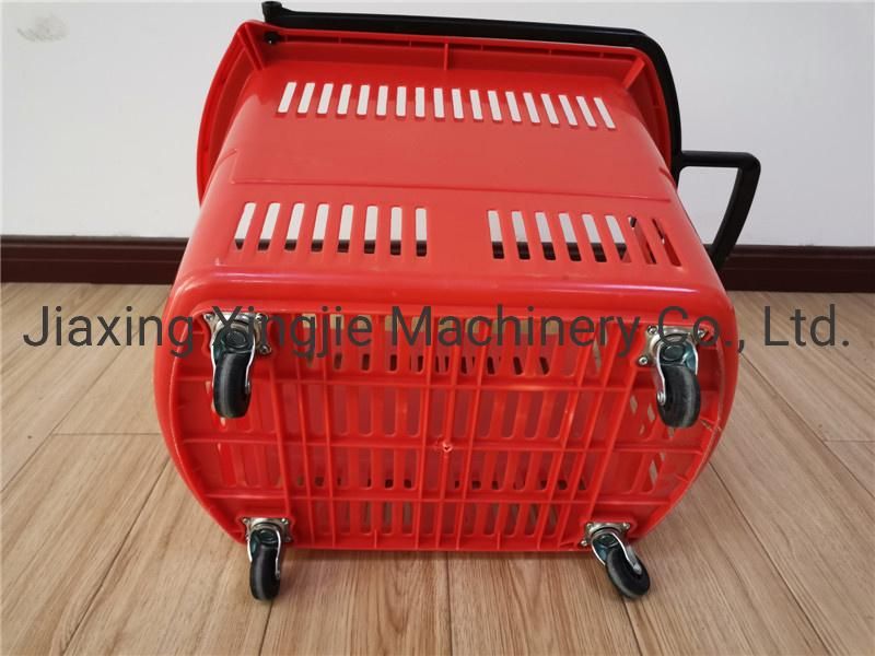 Wholesales Plastic Shopping Basket with 4 Wheels