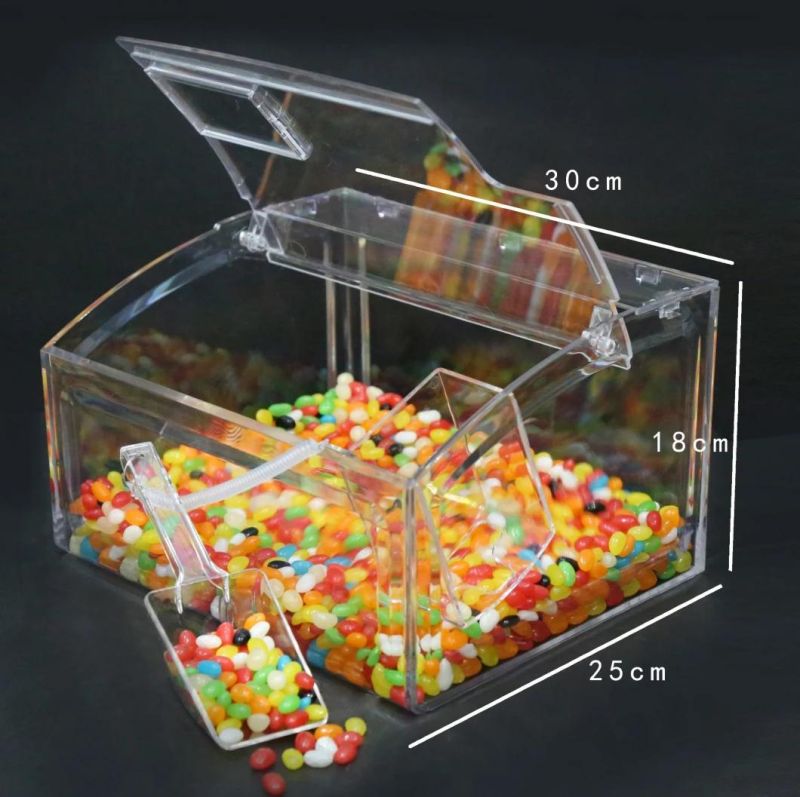 Ecobox Plastic Clear Candy Bin with Scoop for Supermarket