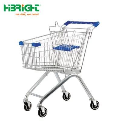 A Frame Metal Zinc Plated Shopping Cart for European Market