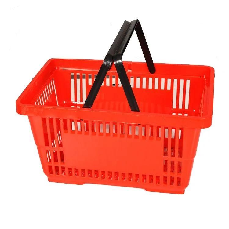 Factory Price Plastic Fruit Basket with Handle Supermarket Shopping Basket