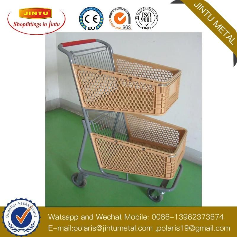 New Plastic Shopping Storage Trolley Cart with High Capacity