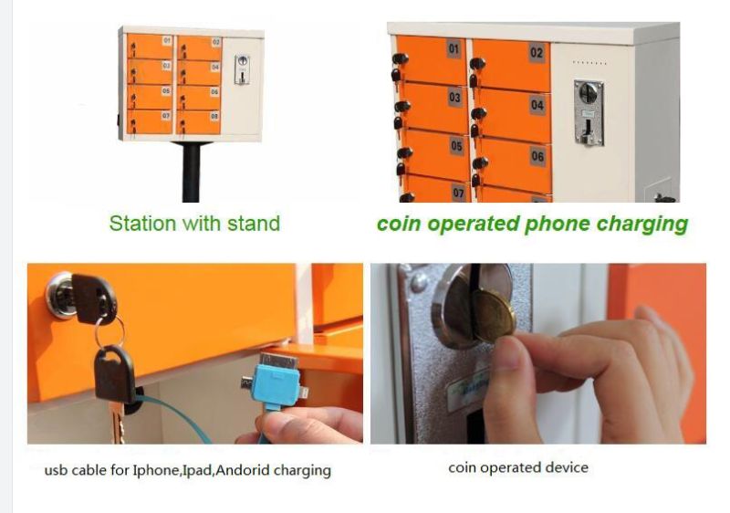 Latest Popular Steel Coin Operated Phone Charging Locker