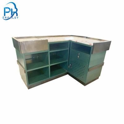 Supermarket Modern Retail Cashier Checkout Counter Desk for Sale