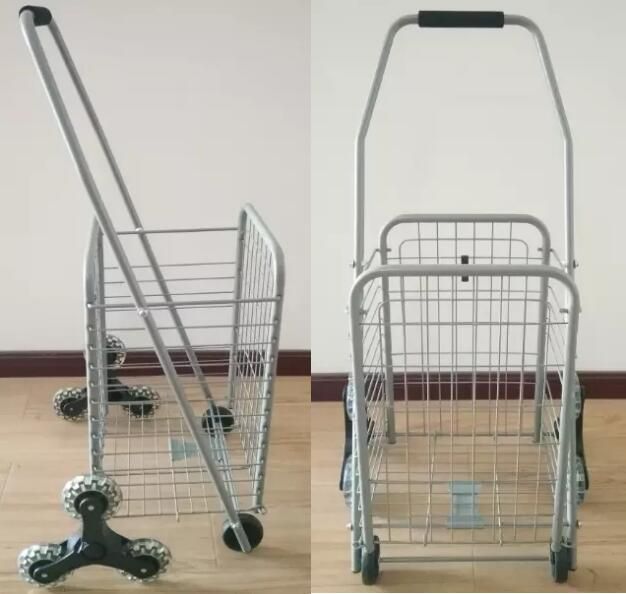 Factory High Quality Rolling Grocery Shopping Cart Foldable Supermarket Trolley for Stairs