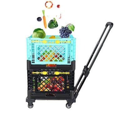 Factory Trolley Shopping Bag Vegetable China Plastic Foldable Cart