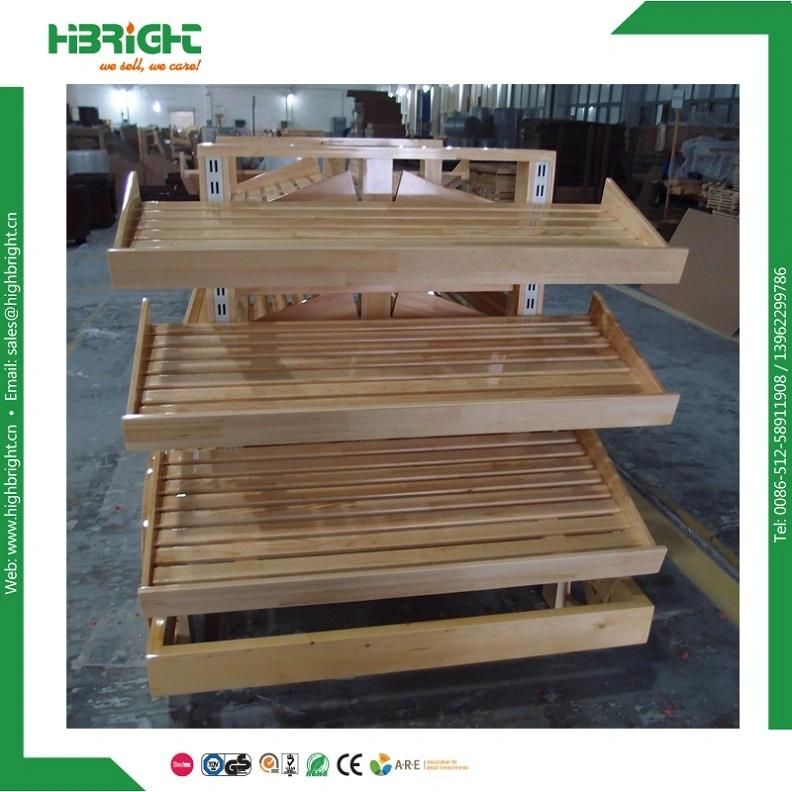 Supermarket Equipment Wooden and Plastic Vegetable Racks
