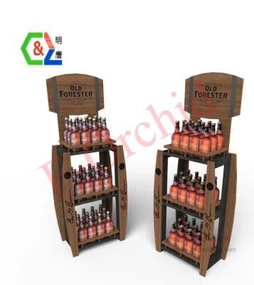 POS 3-Tier Wood Wine Display Stand Rack