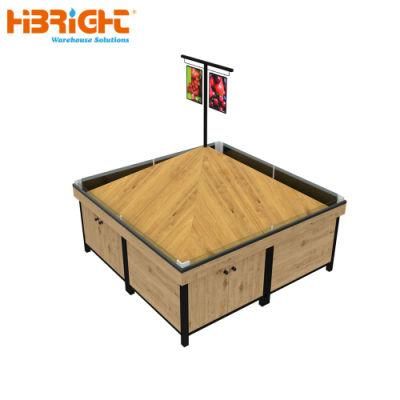Wood Vegetable and Fruit Display Stand for Supermarket