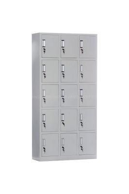 Classic 3 Columns 15 Doors Box Locker with Cam Lock for Shoes/Books