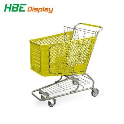 2020 New Plastic Supermarket Hand Shopping Cart with Custom Made Color