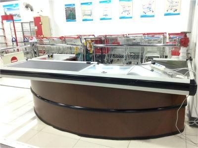 Stainless Steel Supermarket Cashier Checkout Counter