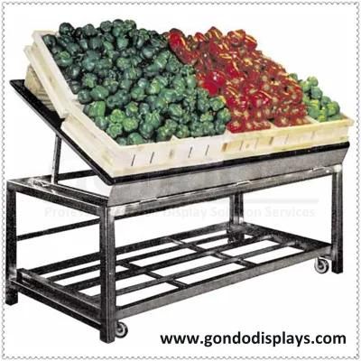 European Style Stainless Steel Fruit and Vegetable Promotion Shelf Display Stand