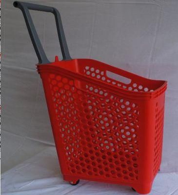 Plastic Supermarket Shopping Rolling Basket (ZC-18)