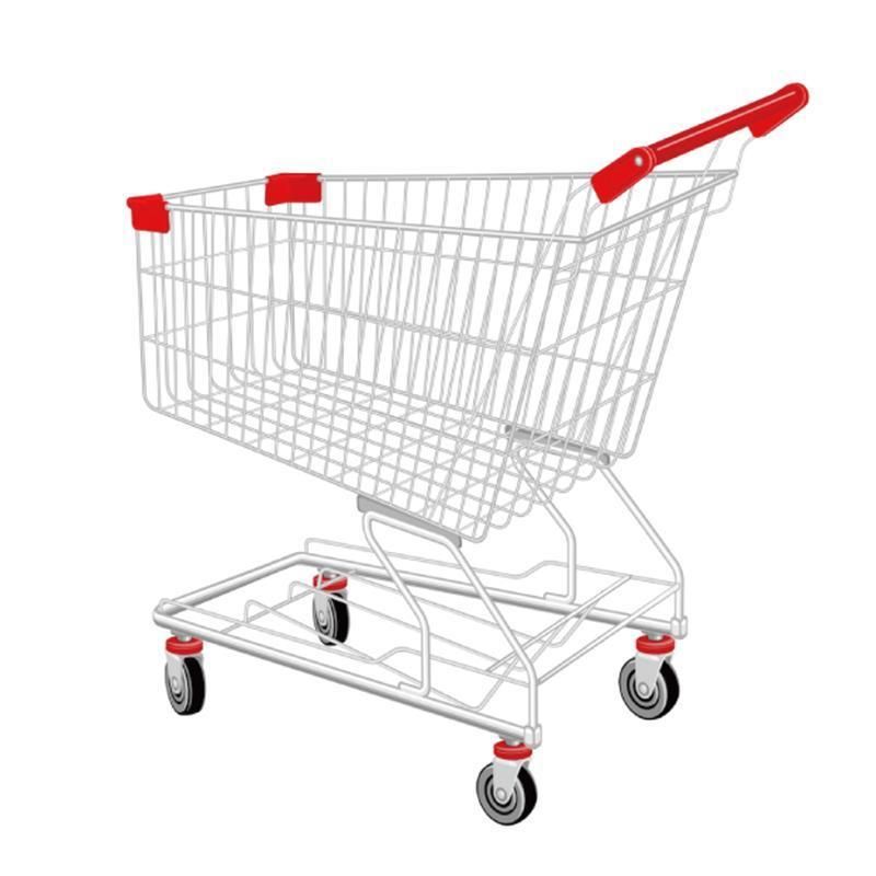 5 Inches PU Flat Wheels Supermarket Shopping Trolley