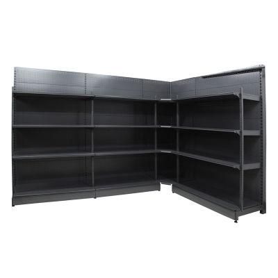 High-Quality Heavy-Duty Balck Supermarket Shelves Single Side Display Rack