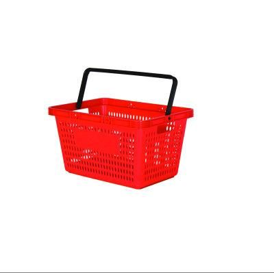 Popular Grocery Store Shopping Basket Supermarket Plastic Handle Shopping Basket