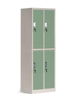 Metal 4 Doors Cloth Wardrobe Employee Locker for Office Staff