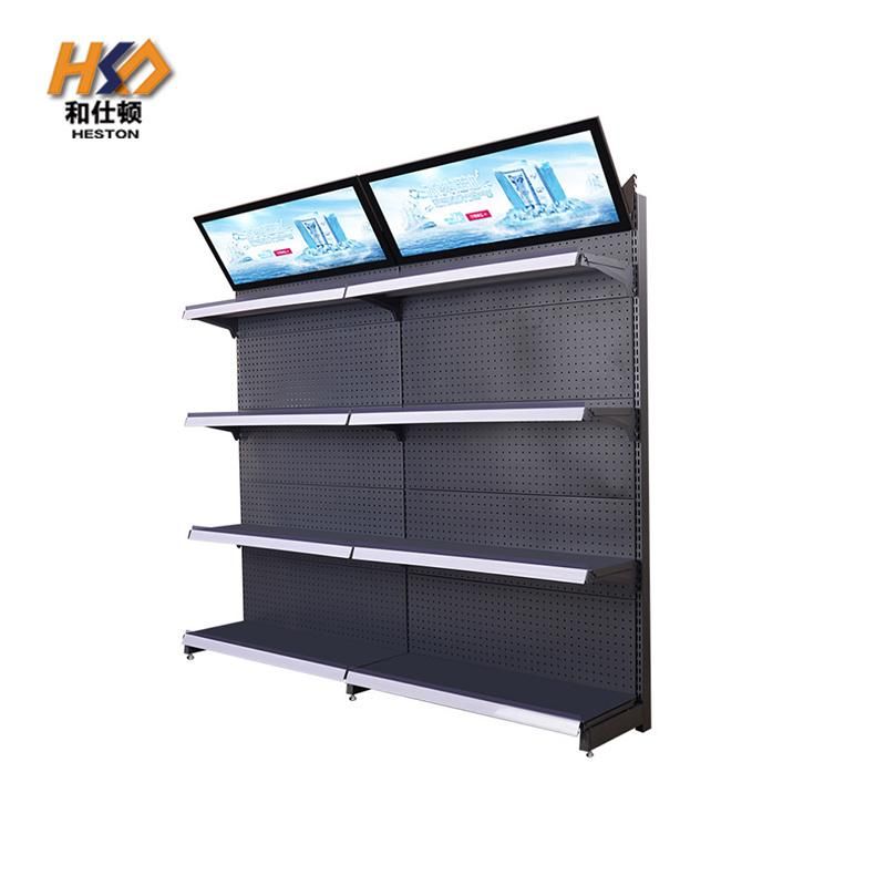 Boutique Supermarket Shelf Metal Display Racks Gondola