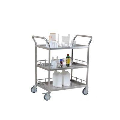 Densen Customized Mobile Stainless Steel Restaurant Food Catering Service Transport Trolley/Tea Cart for Kitchen