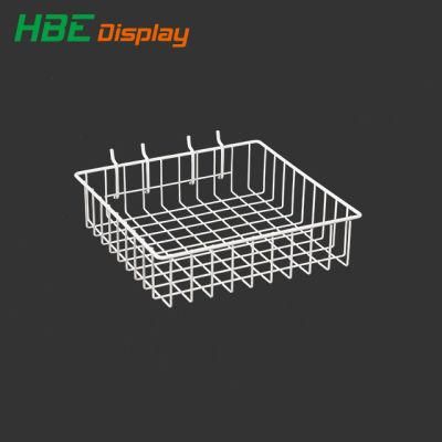 Coated Hanging Wire Mesh Storage Baskets for Pegboard/Gridwall/Slatwall