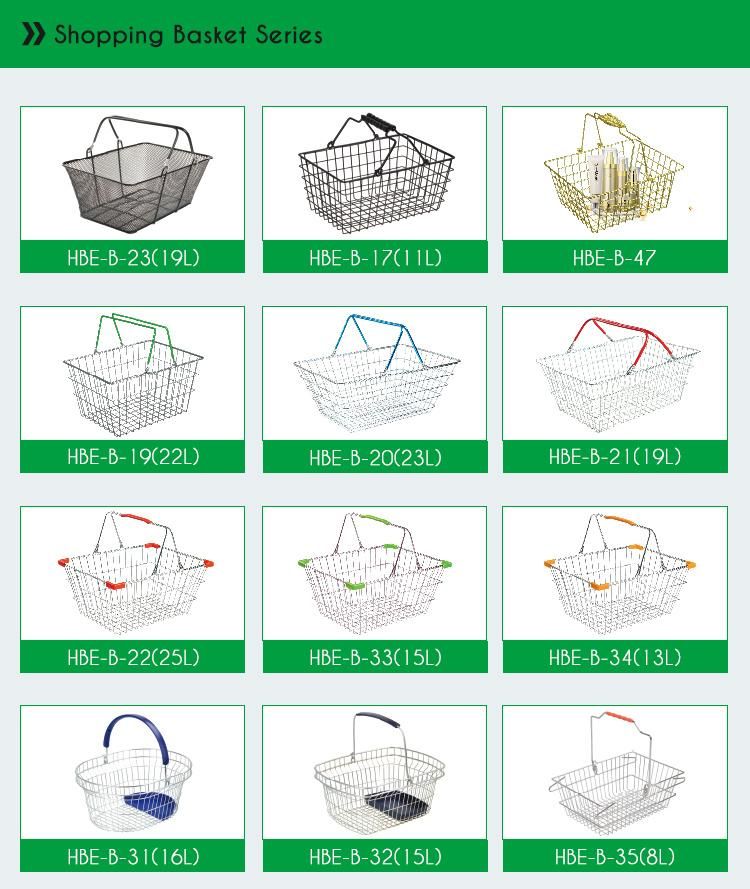 Supermarket Black Metal Shopping Baskets for Shops