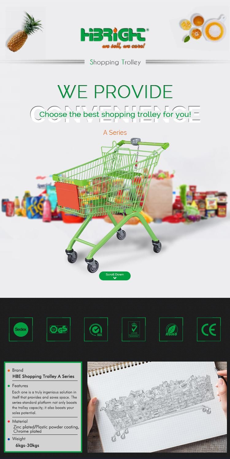 Supermarket Wholesale Hand Shopping Trolley for Elderly