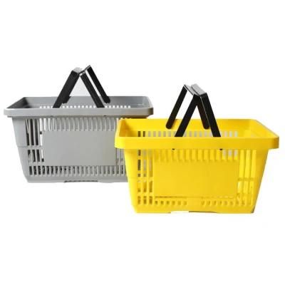 Wholesale Foldable Shopping Basket Trolley Plastic Shopping Supermarket Basket