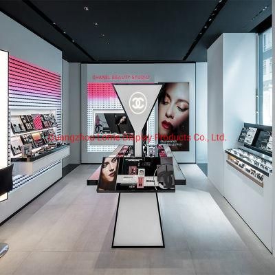 Modern Mall Skincare Store Display Showcase Cosmetic Glass Design