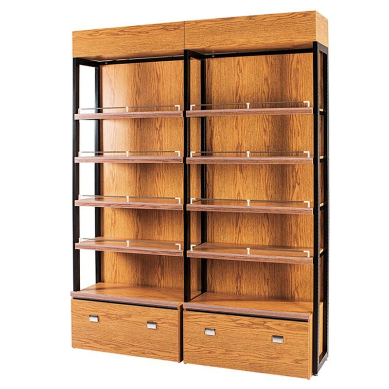 Modern Adjustable Goods Wood Color Four-Post Shelf Rack
