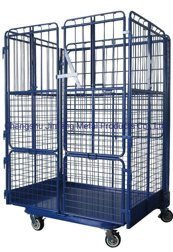 Supermarket and Warehouse Fixture Wire Mesh Roll Container Trolley