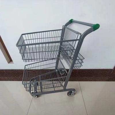 2 Layers Basket Austria Style Folding Shopping Cart Shopping Trolley