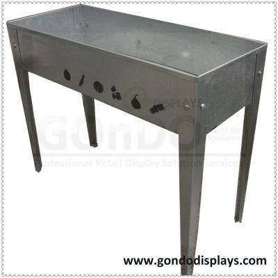 High Quality Wholesale Silver Powder Coated Steel Product Children Metal Fruit and Vegetable Display Table