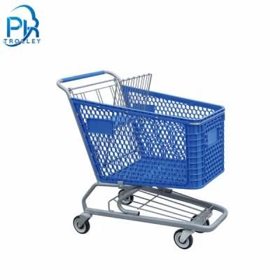 4 Wheel Plastic Basket Shopping Cart
